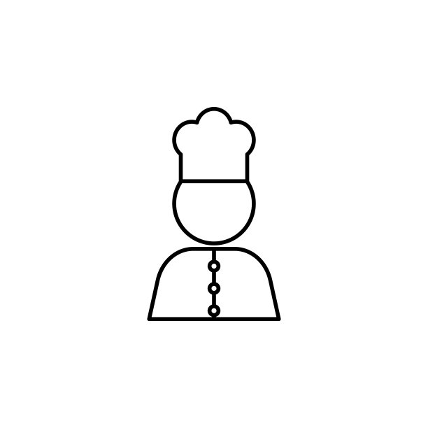 厨师图标。用于移动概念和Web应用程序的酒店和汽车旅馆元素。用于网站设计和开发、应用程序开发的细线图标。高级图标图片下载