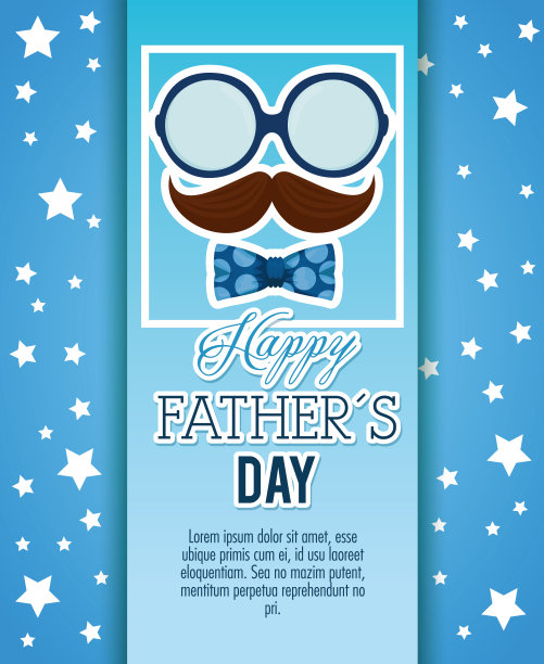 父亲节贺卡与书法和配件图片下载