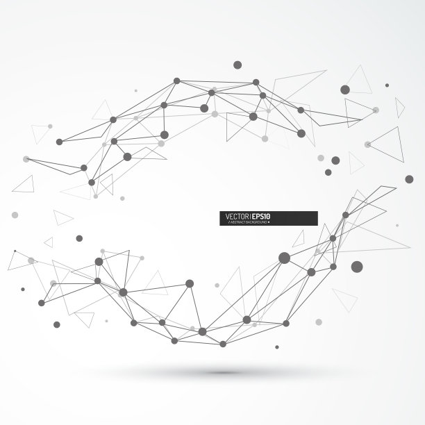 抽象的孤立的范围。向量概念连接。线框网。数字高科技插图图片下载