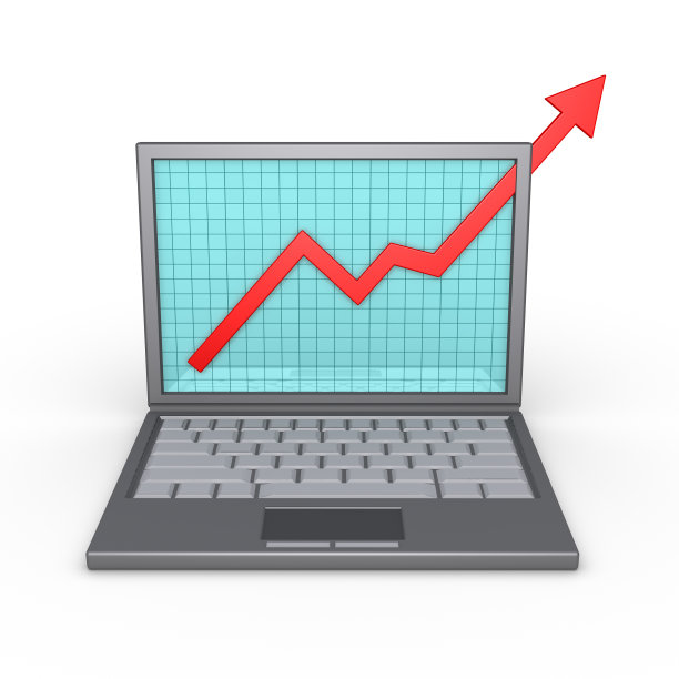 笔记本电脑和良好的财务业绩图片下载