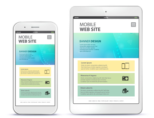 基于手机和平板电脑屏幕的手机网站设计图片下载