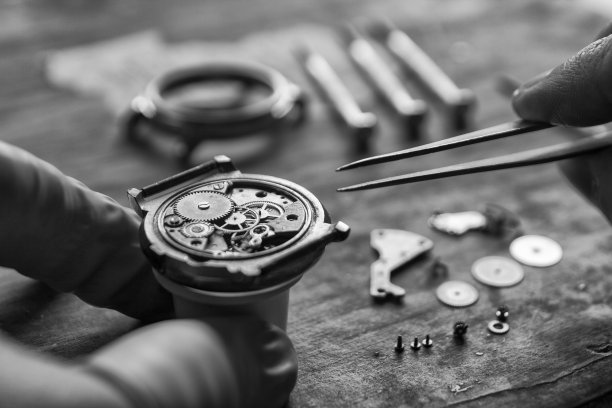 机械表安装零件的过程，手表的修理图片下载