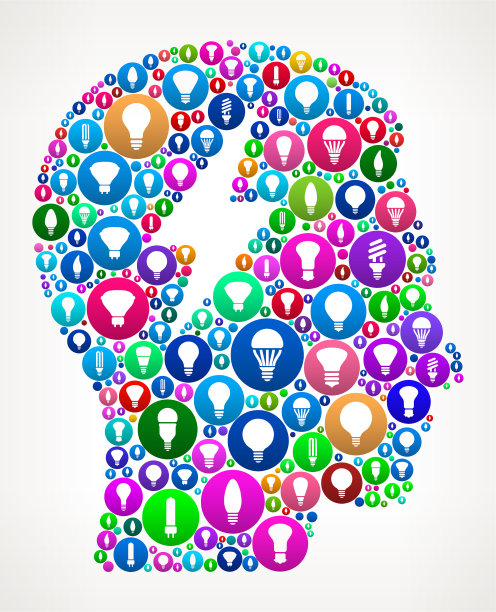 电头脑灯泡矢量图标模式图片下载