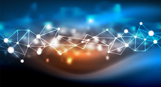 闪亮的星星，霓虹闪烁的数字连接点素材图片