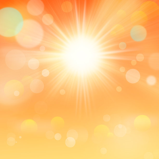 抽象橙色夏季太阳散景背景图片下载