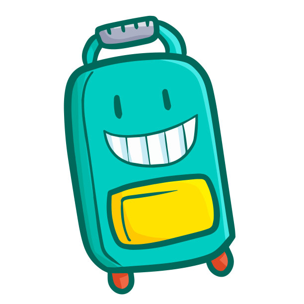 可爱的微笑行李箱图片下载