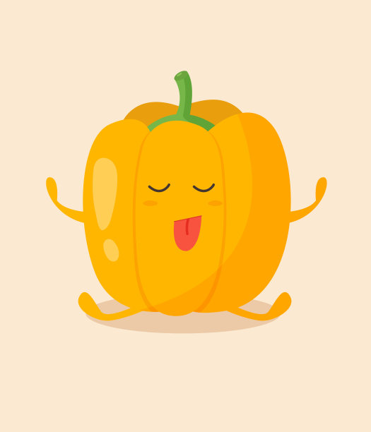 明亮的海报与可爱的卡通辣椒图片下载