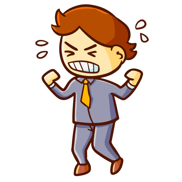 可爱的男商人生气了图片下载