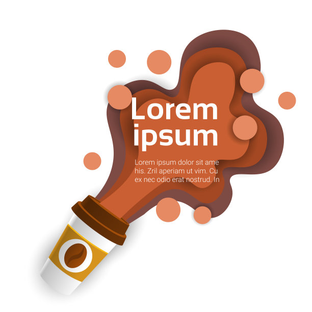 咖啡模板背景与去杯白色孤立图片下载