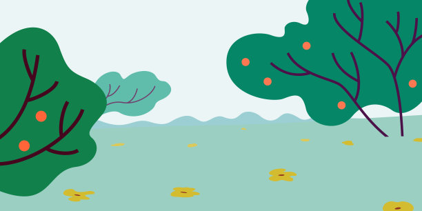 有树和花的抽象景观图片下载