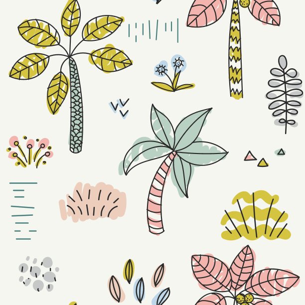 卡通热带模式。向量图片下载