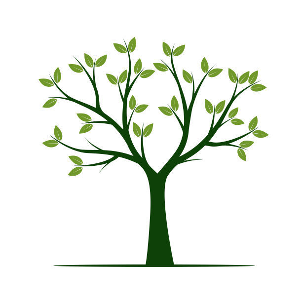 绿树的形状。矢量插图。春天的装饰。图片下载