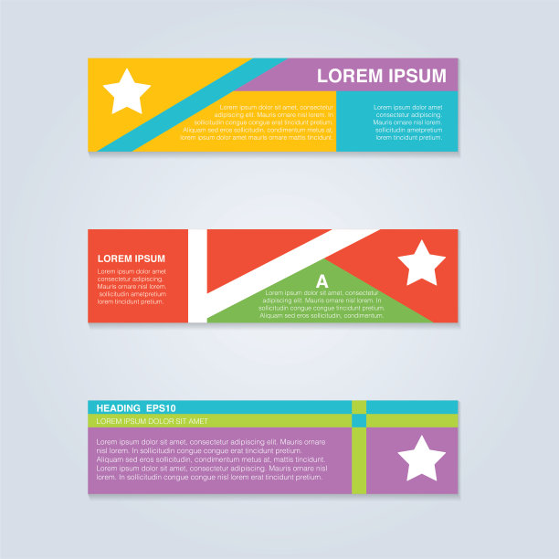 有文字和图标空间的网站横幅和标签图片下载