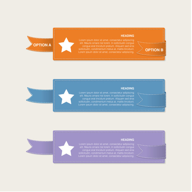 有文字和图标空间的网站横幅和标签图片下载