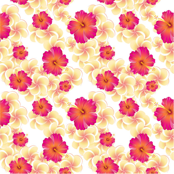 热带设计模板与文本复制空间-自然花/叶无缝模式的背景图片下载