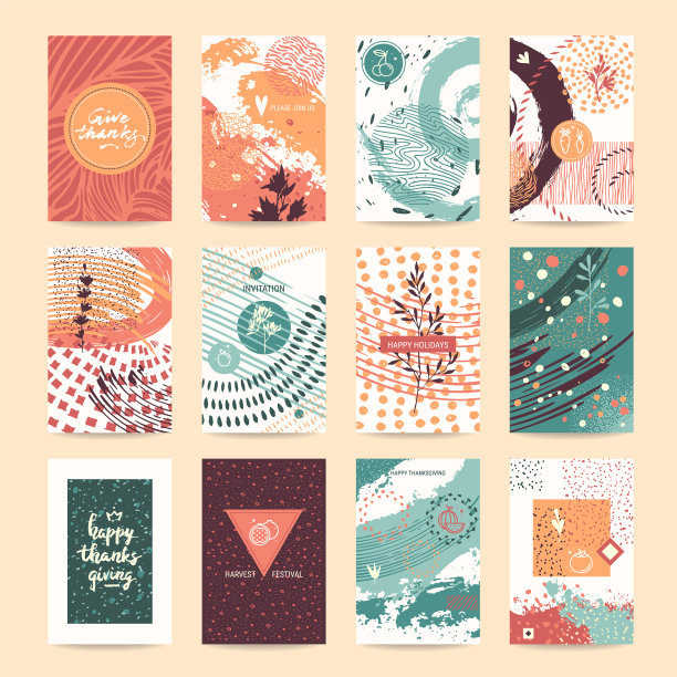 感恩节贺卡，节日海报素材图片