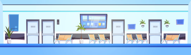 空医院大厅内门诊候诊室横旗图片下载