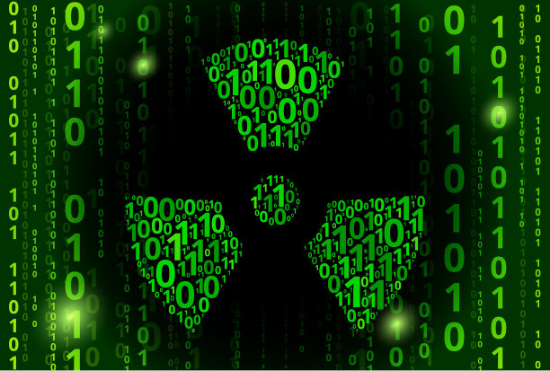 核符号二进制码向量模式背景图片下载