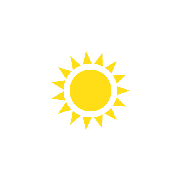 太阳图标简单的黄色三角形图片下载
