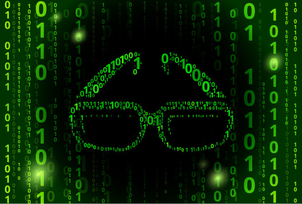 人眼眼镜二进制码向量模式背景图片下载