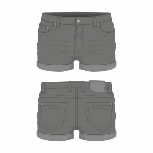 女式黑色牛仔短裤图片下载