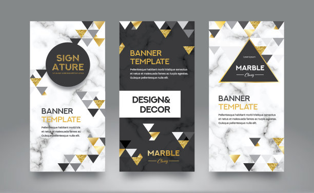 大理石抽象背景企业网站横幅模板在多个大小。图片下载