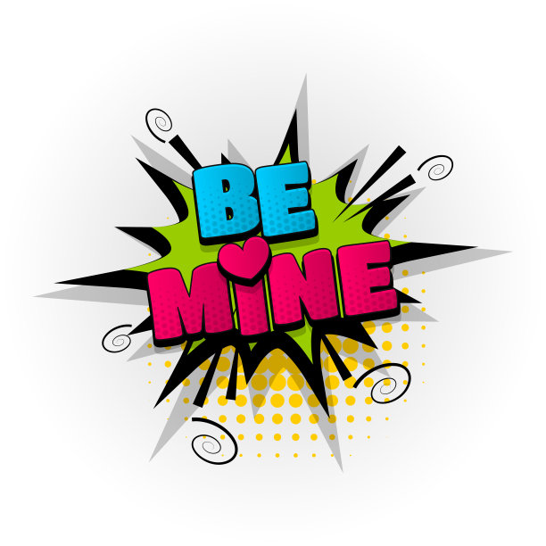 心爱漫画书文字流行艺术图片下载