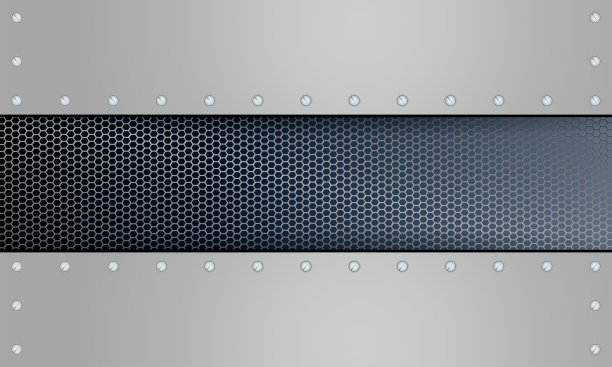 几何背景与金属网和框架螺栓。图片下载