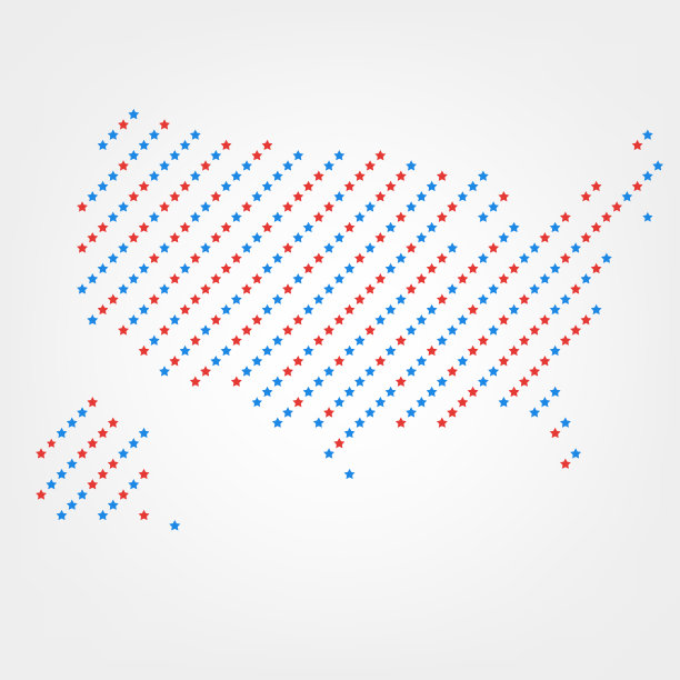 用星星绘制的美国地图图片下载