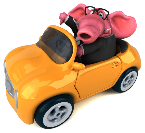 有趣的大象- 3D插图图片下载