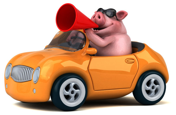 有趣的猪- 3D插图图片下载