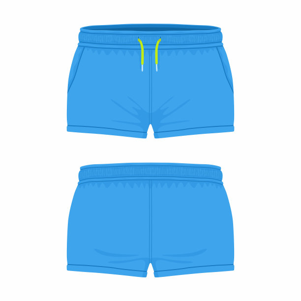 女式蓝色运动短裤图片下载