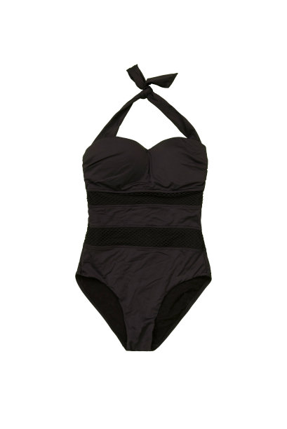 黑色优雅的泳衣孤立在白色的背景图片下载