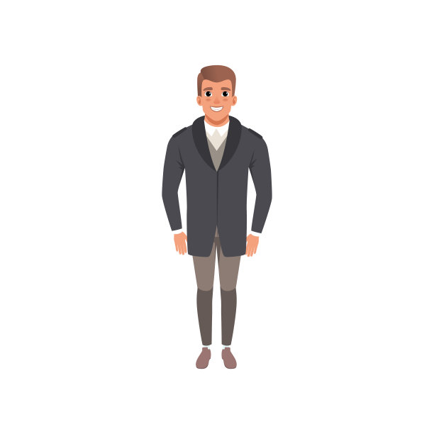 英俊的年轻人在优雅的西装矢量插图在白色的背景图片下载