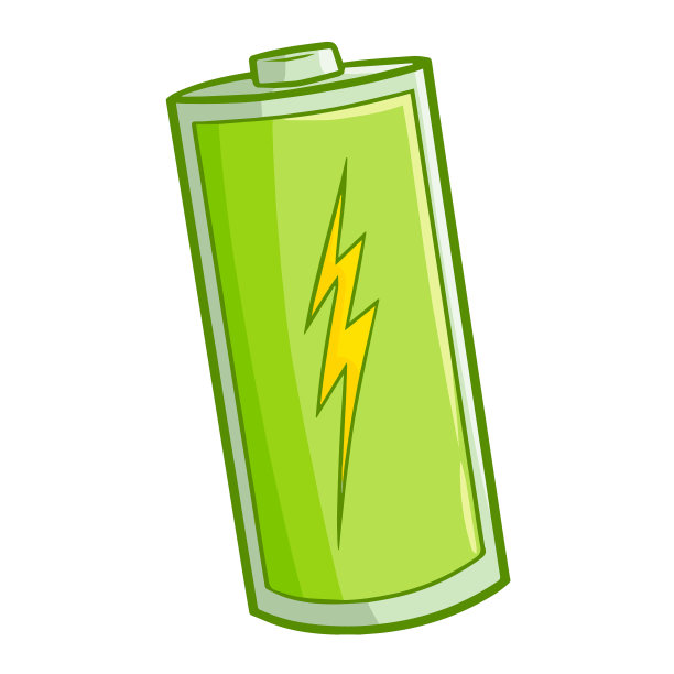 可爱的绿色电池标志图片下载