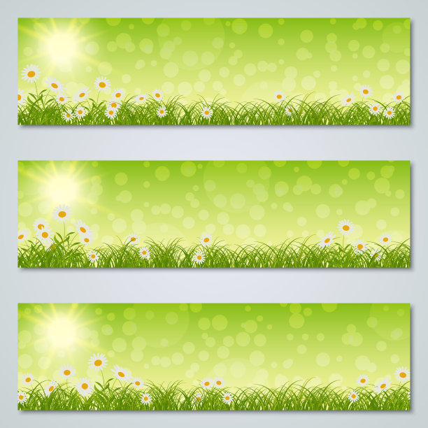 春季网络横幅矢量集图片下载