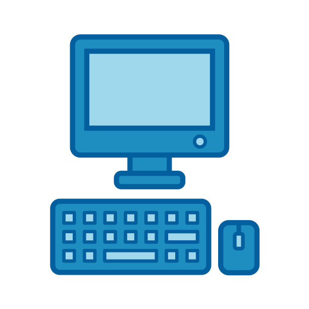 电脑显示器，键盘，鼠标。计算机设备技术数字化。矢量图图片下载