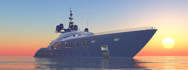 日落时的豪华游艇图片下载