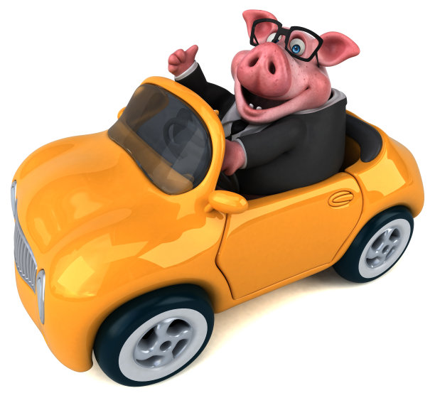 有趣的猪- 3D插图图片下载