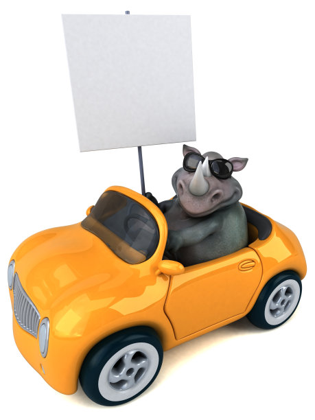 有趣的犀牛- 3D插图图片下载