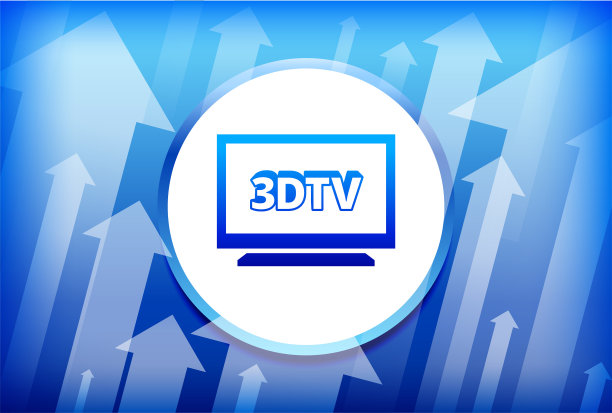 3-D电视蓝色箭头背景图片下载