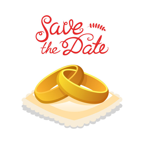 给新娘和新郎的结婚金戒指。爱的象征。矢量图图片下载