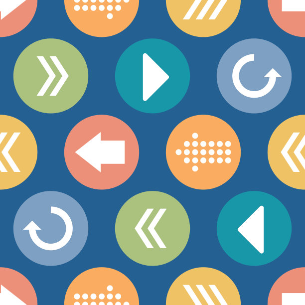 矢量彩色箭头圆无缝模式图片下载