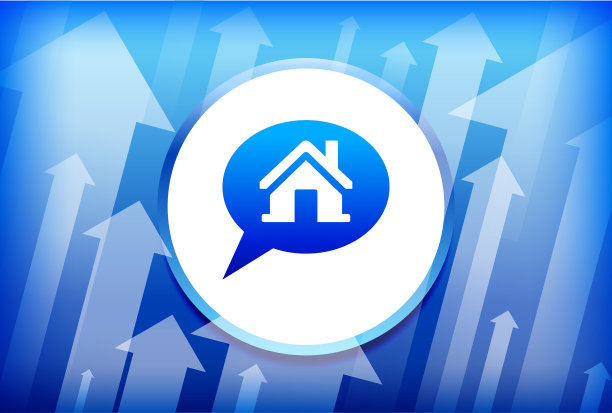 房地产谈话蓝色箭头背景图片下载