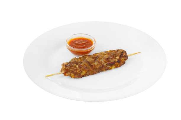 不加装饰的酱汁烤肉串图片下载