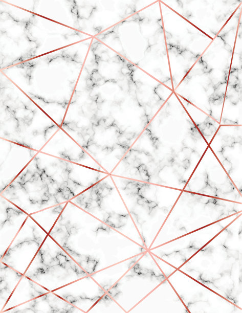 大理石插图背景与玫瑰金线。模板假日设计，卡片，邀请，聚会，生日，婚礼，婴儿送礼会，保存日期，周年纪念。几何形状的模式。素材图片