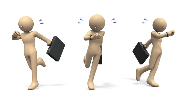 字符运行的同时关心手表。图片下载