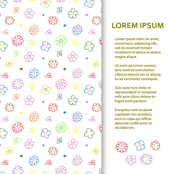 平海报或横幅模板与蜡笔画图片下载