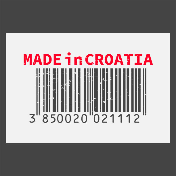 克罗地亚制造的矢量条形码图片下载