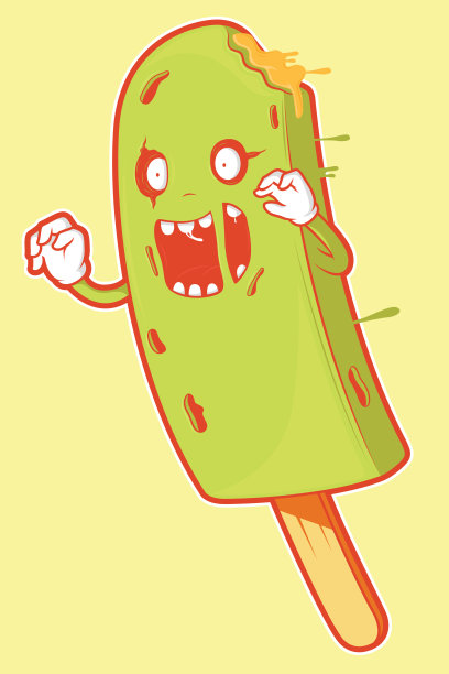 冰淇淋僵尸矢量插图图片下载